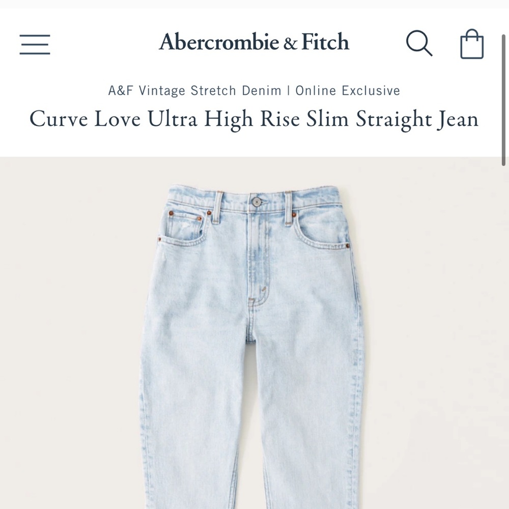 Abercrombie Ultra High Rise Slim Straight jeans